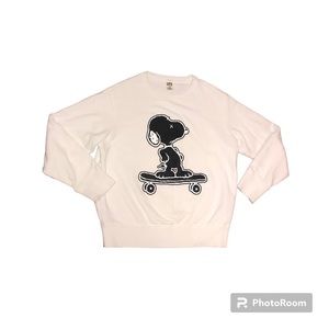 Kaws x Peanuts x Uniqlo Snoopy White Crewneck Sweatshirt Kids Size 150
